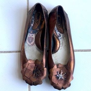Born Copper Ballet Flats with Flowers